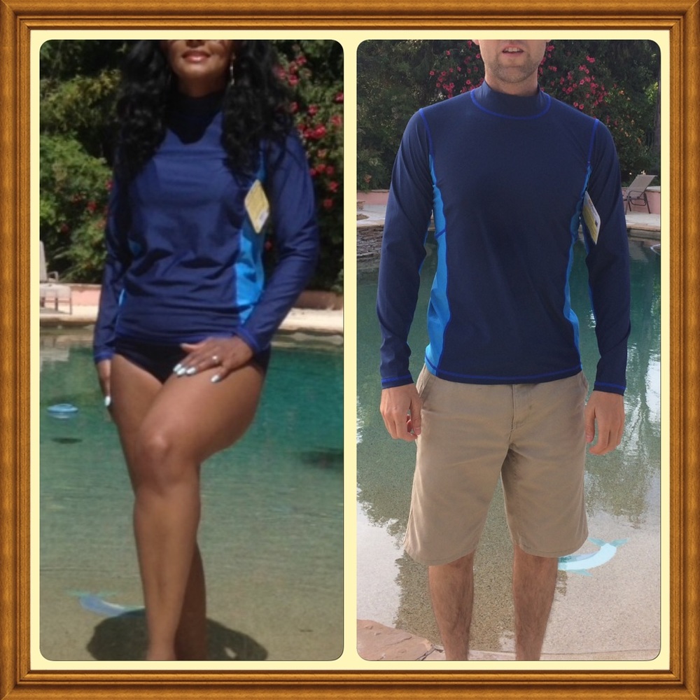 ACTIVSKINZ UPF50 Unisex Blue Swim Rash Guard